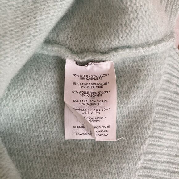 J. Crew Womens Wool Cashmere Long Sleeve Turtleneck Sweater Size XL Mint Green - Picture 7 of 7